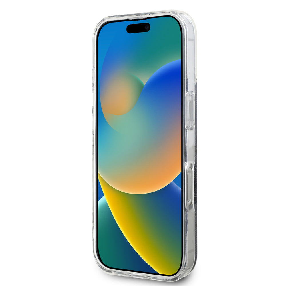 Zwart Guess telefoonhoesje, van voren op een telefoon