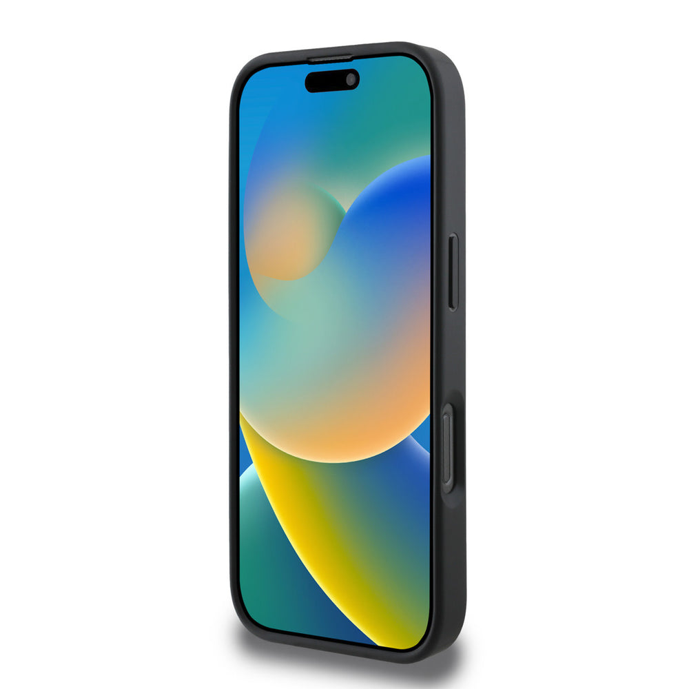 Zwart Guess telefoonhoesje, van voren op een telefoon