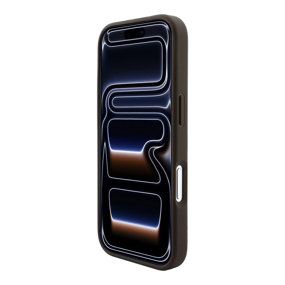 Bruin Guess telefoonhoesje van voren op een telefoon