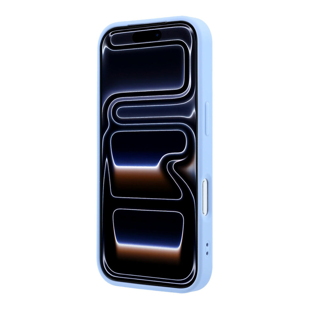 Lichtblauw Guess telefoonhoesje van voren op een telefoon