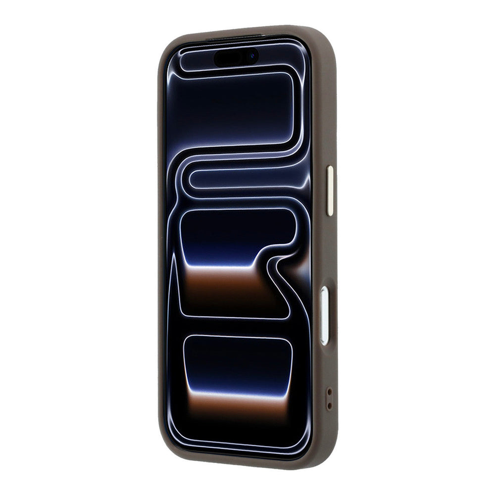 Bruin Guess telefoonhoesje, van voren op een telefoon