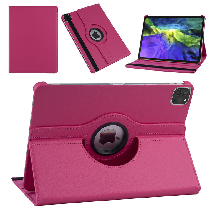 iPad Pro 11 inch 2020/2021/2022 – 360° draaibare Hoesje – Donkerroze-Tablethoesjes-Ilumina Benelux