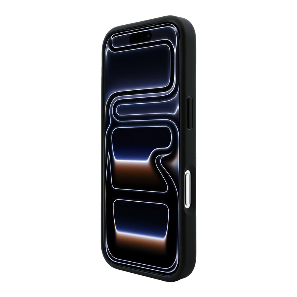 Zwart Guess telefoonhoesje, van voren op een telefoon