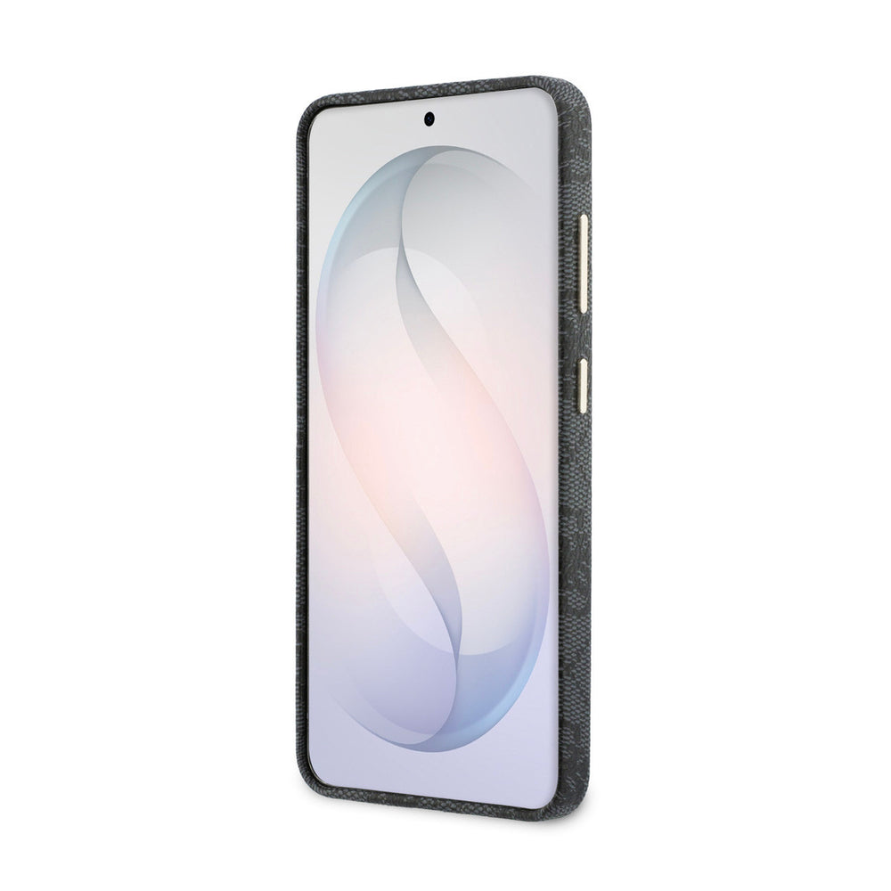 Zwart Guess telefoonhoesje, van voren op een telefoon