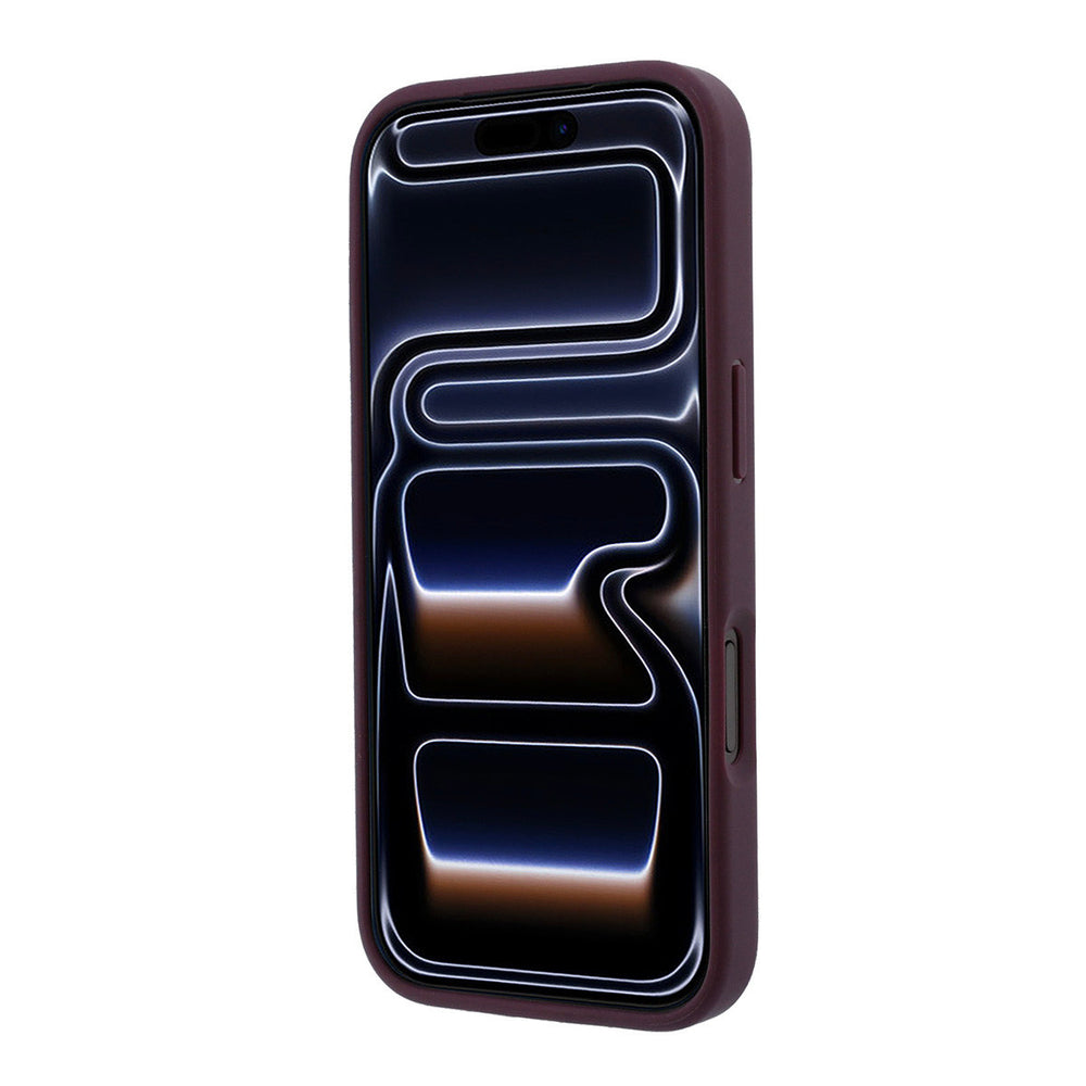 Bordeauxkleurig Guess telefoonhoesje van voren op een telefoon