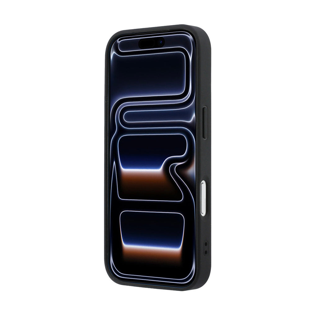 Zwart Guess telefoonhoesje, van voren op een telefoon