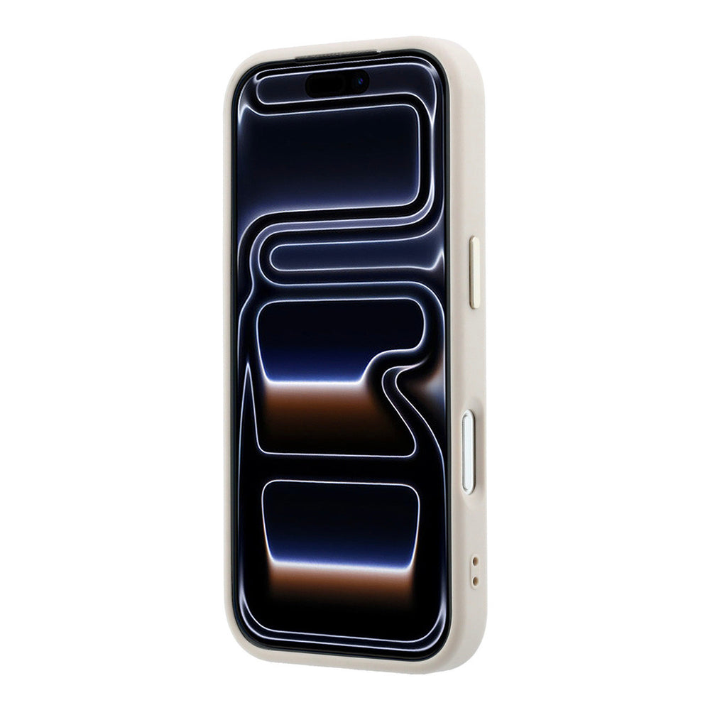 Lichtgekleurd Guess telefoonhoesje, van voren op een telefoon