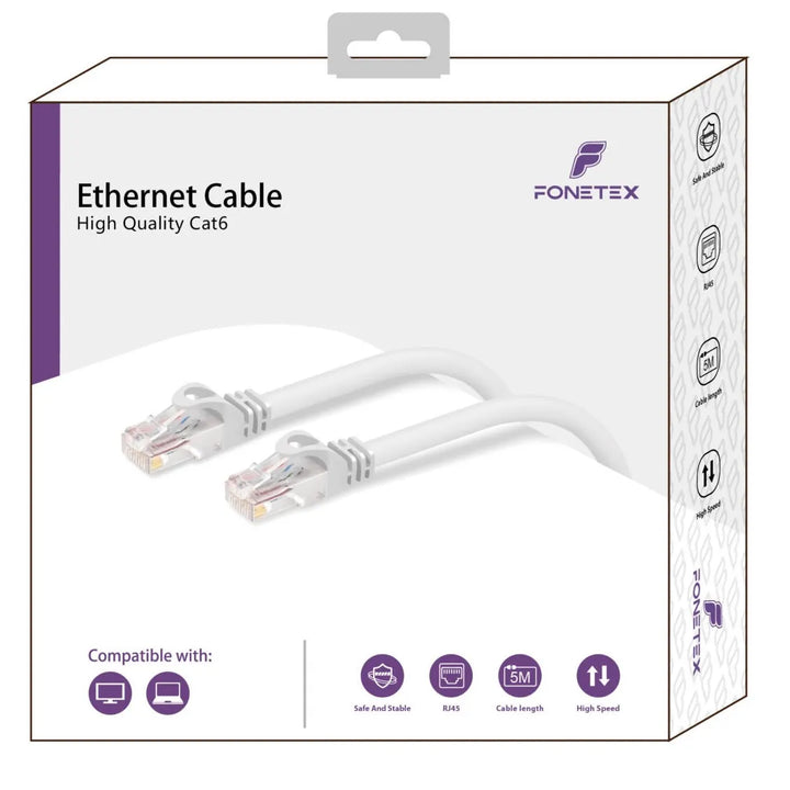Cat6 Ethernet Kabel - RJ45 Netwerkkabel - Hoge Snelheid Internetkabel - LAN Kabel - Router, PC, Laptop & Console - 15 Meter - Wit-Ilumina Benelux