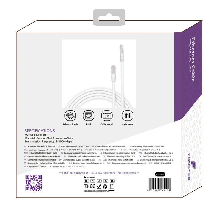 Cat6 Ethernet Kabel - RJ45 Netwerkkabel - Hoge Snelheid Internetkabel - LAN Kabel - Router, PC, Laptop & Console - 15 Meter - Wit-Ilumina Benelux
