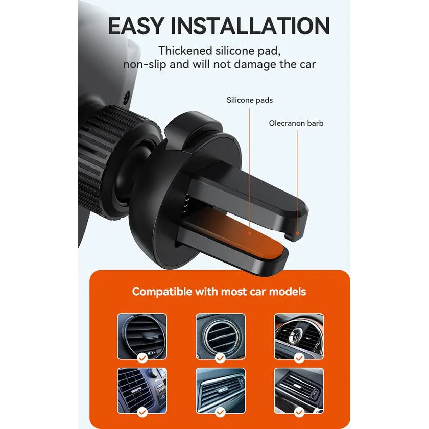 Auto Telefoonhouder – Ventilatierooster – Gravity Lock – Zwart-Ilumina Benelux