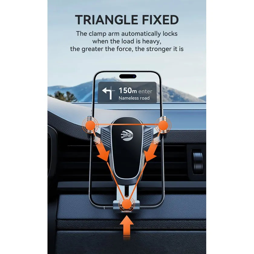 Auto Telefoonhouder – Ventilatierooster – Gravity Lock – Zwart-Ilumina Benelux