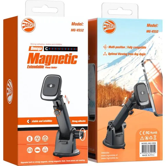 Magnetische Auto Telefoonhouder – Dashboard & Voorruit – Verstelbare Arm – Zwart-Ilumina Benelux