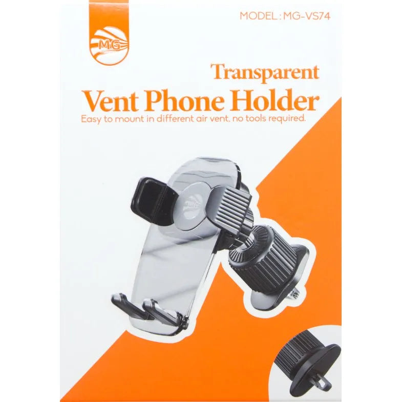 Auto Telefoonhouder – Luchtrooster – 360° Draaibaar – Transparant/Zwart-Ilumina Benelux
