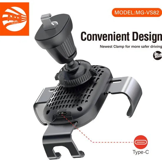 Draadloze Auto Telefoonhouder met 15W Snelladen – Ventilatierooster – Zwart-Ilumina Benelux