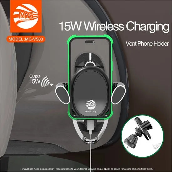 15W Qi Draadloze Telefoonhouder voor Auto – Ventilatierooster Bevestiging-Ilumina Benelux