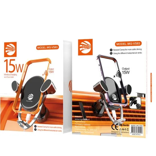 15W Qi Draadloze Telefoonhouder voor Auto – Ventilatierooster Bevestiging-Ilumina Benelux