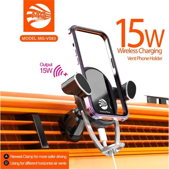 15W Qi Draadloze Telefoonhouder voor Auto – Ventilatierooster Bevestiging-Ilumina Benelux