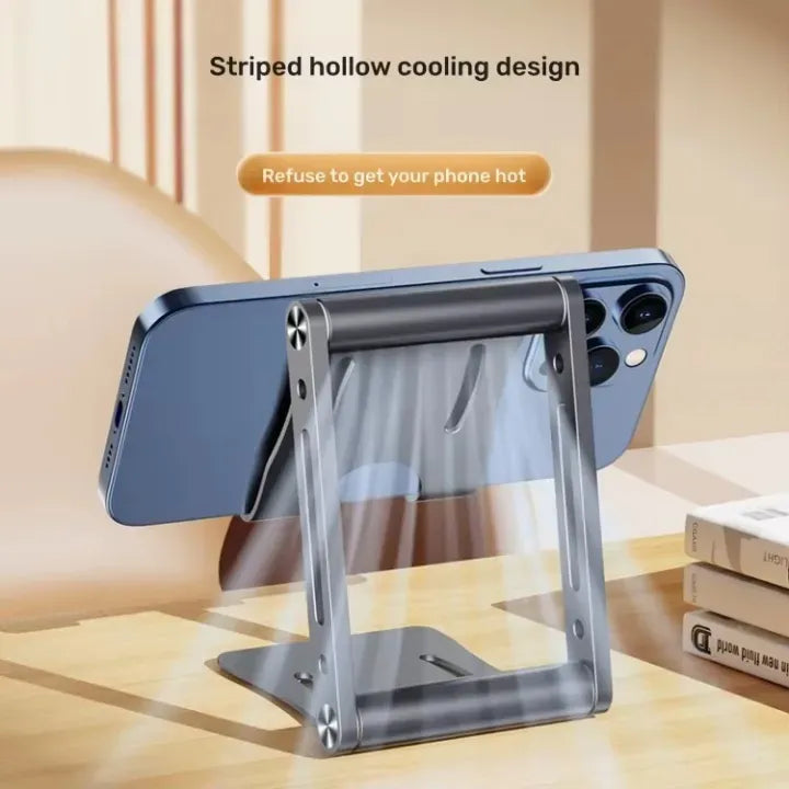 Verstelbare Telefoonhouder Bureau Aluminium – Opvouwbare Smartphone & Tablet Standaard – 360° Verstelbaar