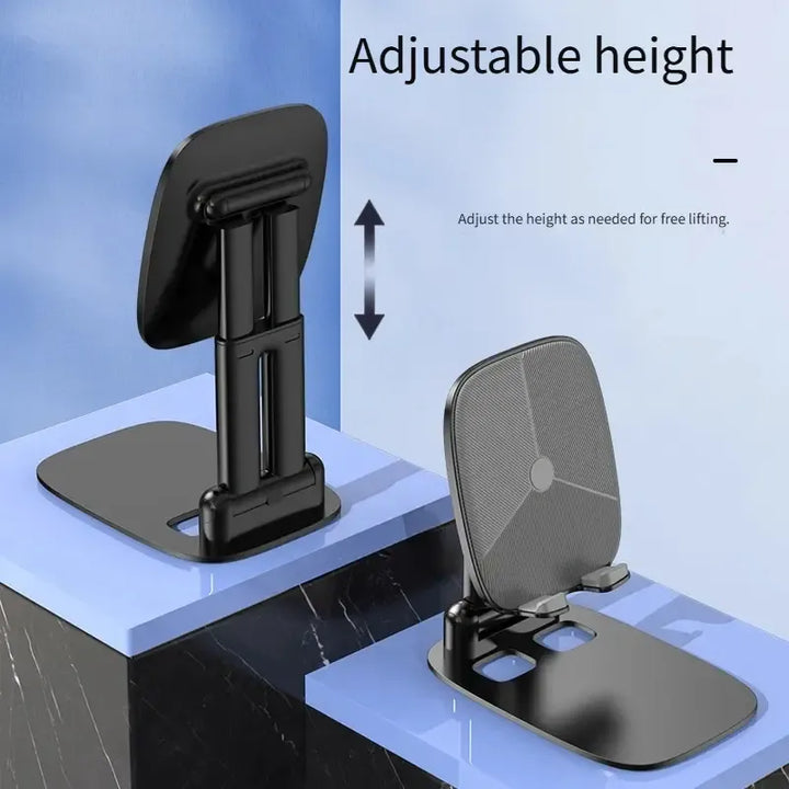 Opvouwbare Telefoonhouder Bureau – Verstelbare Smartphone & Tablet Standaard – Metalen Desktop Stand – Zwart-Ilumina Benelux