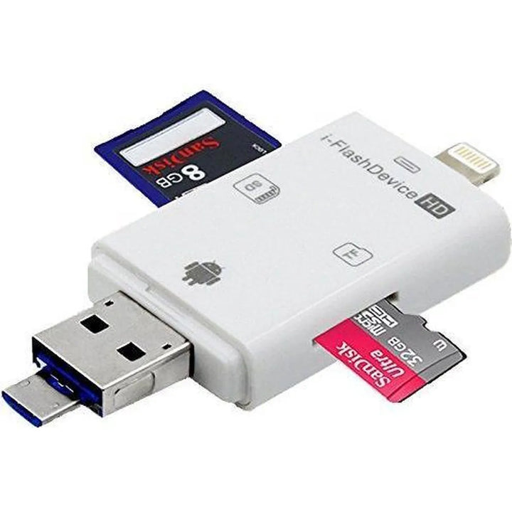 SD / TF / Lightning OTG Kaartlezer – USB 3.0 Geheugenkaartlezer voor iPhone, iPad, Android & PC