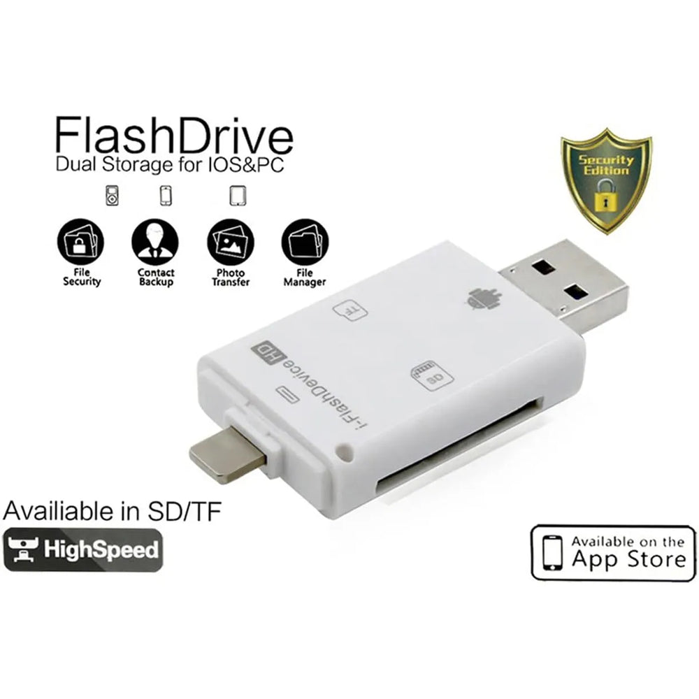SD / TF / Lightning OTG Kaartlezer – USB 3.0 Geheugenkaartlezer voor iPhone, iPad, Android & PC