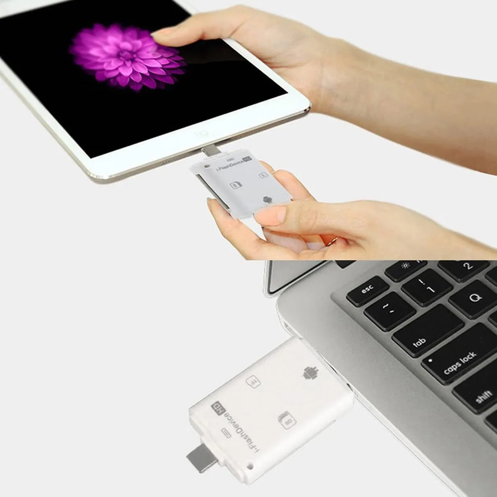 SD / TF / Lightning OTG Kaartlezer – USB 3.0 Geheugenkaartlezer voor iPhone, iPad, Android & PC
