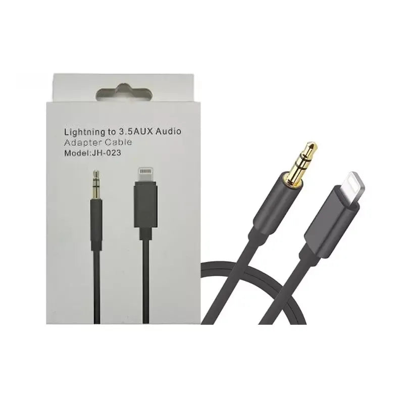 Lightning naar 3.5mm AUX Audio Kabel – Audio Adapter voor iPhone – AUX Kabel voor Autoradio & Koptelefoon – Zwart