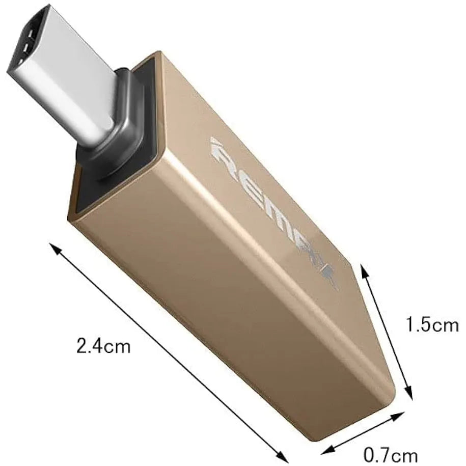 Remax PLUS-3.0 USB-A naar USB-C OTG Adapter – USB 3.0 Converter – Type-C OTG - Grijs