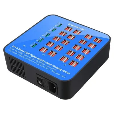 300W USB Oplaadstation met 45 Poorten en Digitaal Display