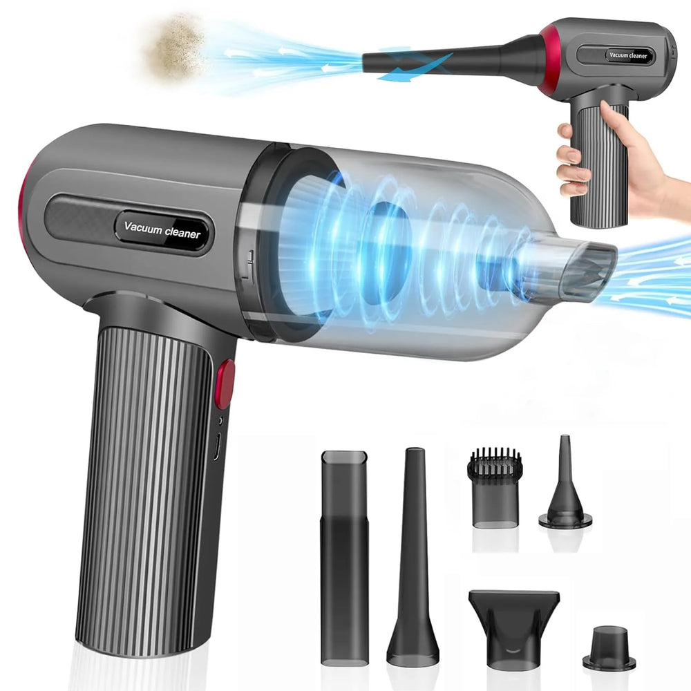 Draadloze Handstofzuiger 4-in-1 – Krachtige Mini Auto Stofzuiger met Blaasfunctie, 9000Pa, USB-C Oplaadbaar