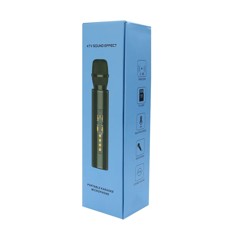 Draadloze Bluetooth Karaoke Microfoon K5 – Karaoke Speaker met Bluetooth, Echo Effect & TF-Kaart Ondersteuning – Zwart