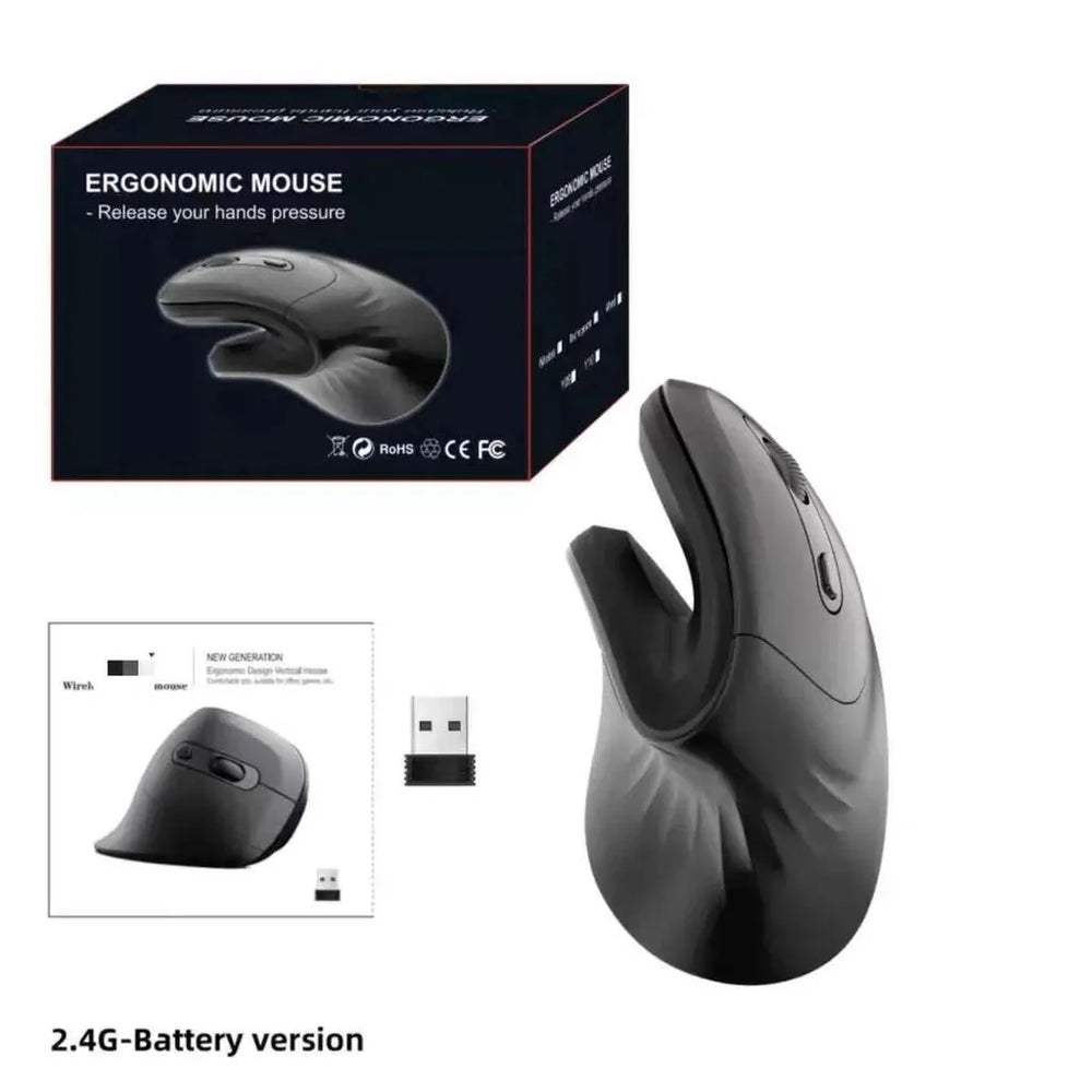 Ergonomische Verticale Draadloze Muis 3200 DPI – 2.4GHz USB Ontvanger – 6 Knoppen – Voor PC, Mac, PS5 & Xbox-Ilumina Benelux