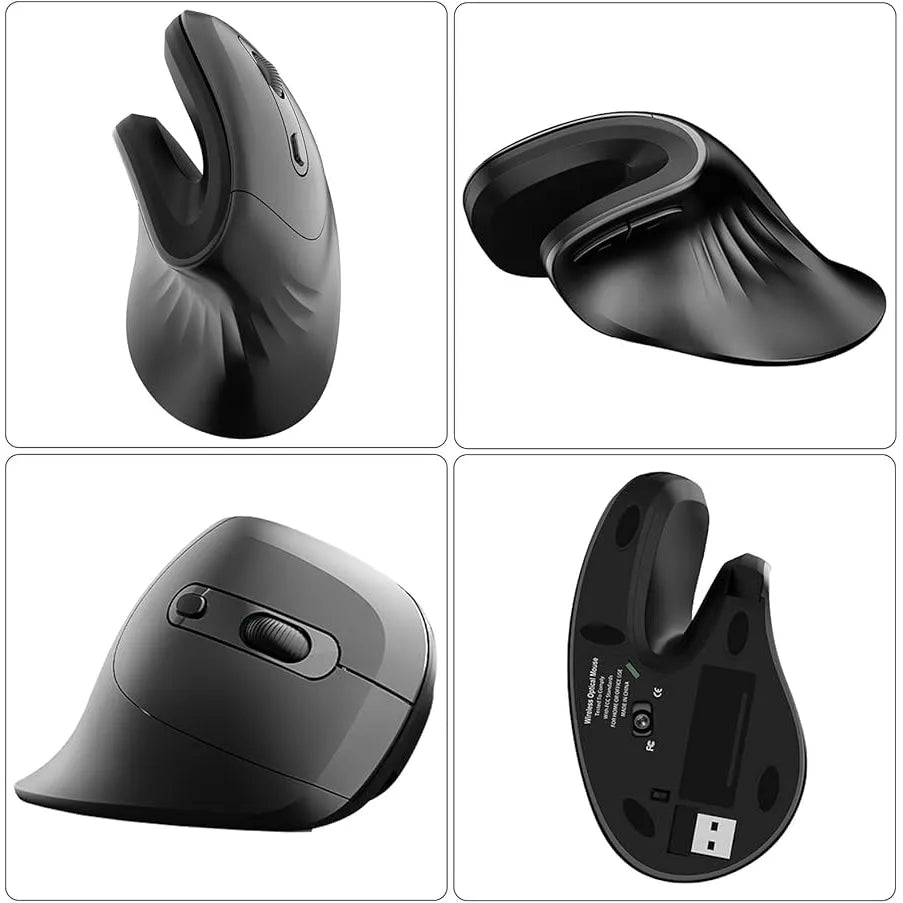 Ergonomische Verticale Draadloze Muis 3200 DPI – 2.4GHz USB Ontvanger – 6 Knoppen – Voor PC, Mac, PS5 & Xbox-Ilumina Benelux