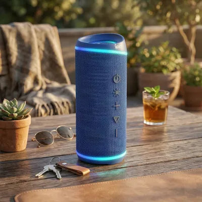 Draadloze Bluetooth Speaker 15W – RGB Verlichting – Bluetooth 5.3 – 360° Geluid – Blauw
