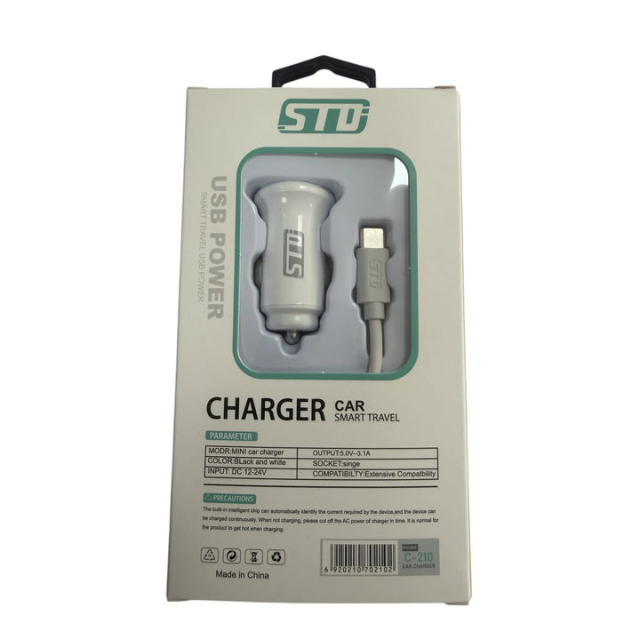 STD C-210 Dual USB Autolader 3.1A Wit-Ilumina Benelux