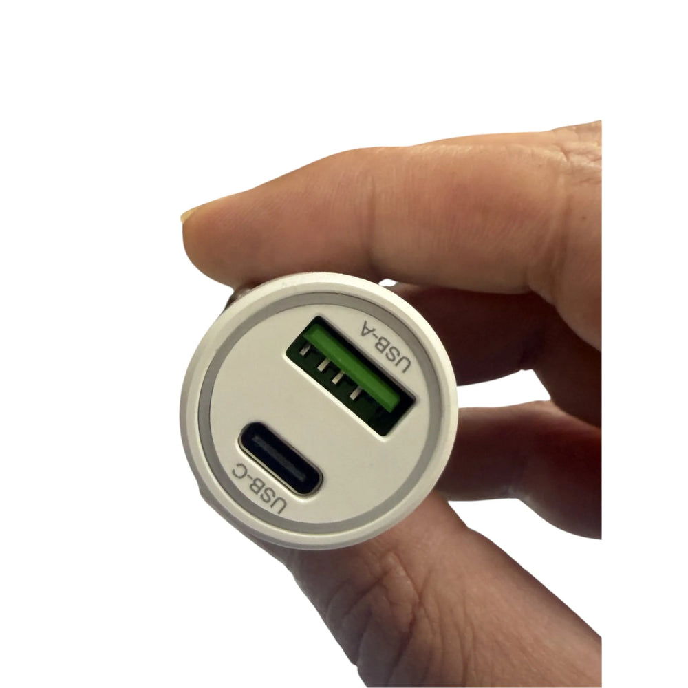 STD C-213 USB-C en USB-A Autolader 3.1A Wit-Ilumina Benelux