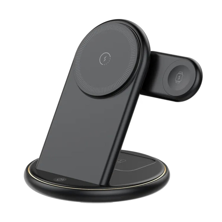 3-in-1 Draadloze Oplader – Geschikt voor MagSafe & Qi2 – 15W Wireless Charger voor iPhone 12 t/m 17, Apple Watch & AirPods – Opvouwbaar Oplaadstation-Ilumina Benelux