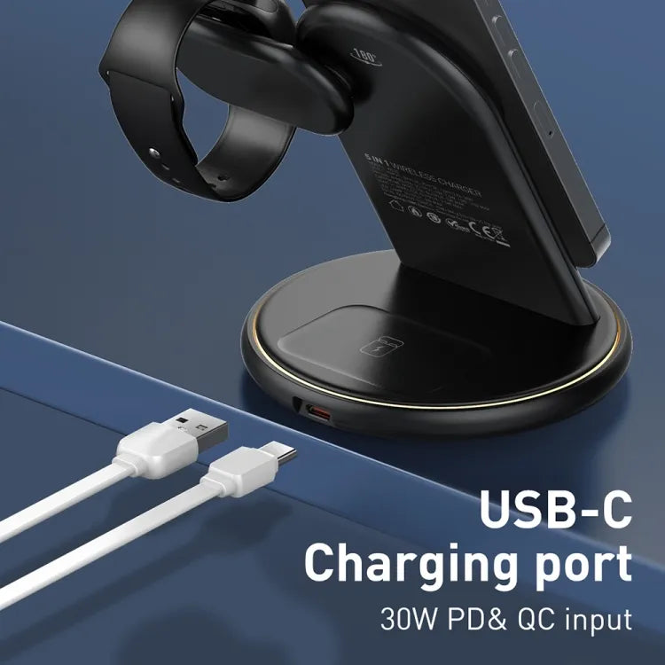 3-in-1 Draadloze Oplader – Geschikt voor MagSafe & Qi2 – 15W Wireless Charger voor iPhone 12 t/m 17, Apple Watch & AirPods – Opvouwbaar Oplaadstation