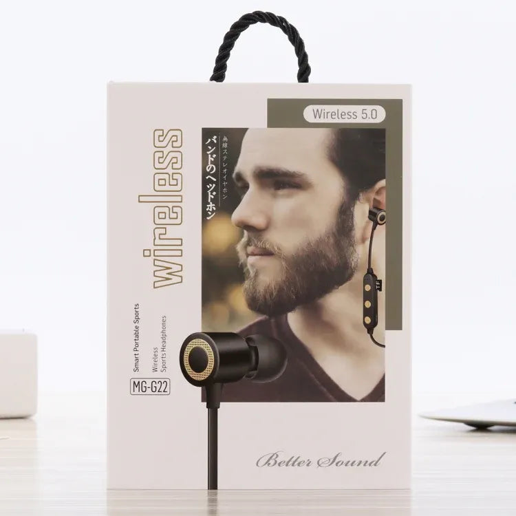 Mingge MG-G22 Draadloze Bluetooth Sport Headset – Magnetische Oordopjes met TF-kaart – Zilver-Ilumina Benelux