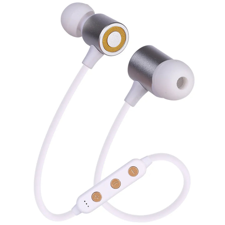 Mingge MG-G22 Draadloze Bluetooth Sport Headset – Magnetische Oordopjes met TF-kaart – Zilver-Ilumina Benelux