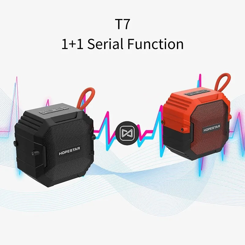 Hopestar T7 Outdoor Bluetooth Speaker – Mini Draadloze Speaker – IPX7 Waterdicht – 360° Stereo Subwoofer – Zwart-Ilumina Benelux