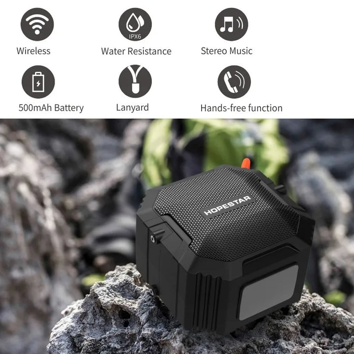 Hopestar T7 Outdoor Bluetooth Speaker – Mini Draadloze Speaker – IPX7 Waterdicht – 360° Stereo Subwoofer – Zwart-Ilumina Benelux