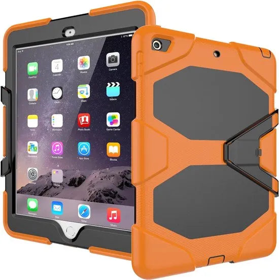 iPad 10.2 (2019/2020/2021) Tablethoes – Heavy Duty Army Military – Schokbestendig – Kickstand Standfunctie – Oranje-Tablethoesjes-Ilumina Benelux