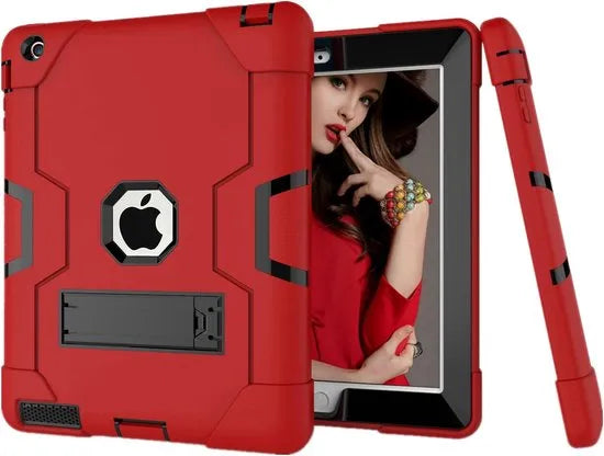 iPad 2/3/4 Tablethoes – Rugged Backcover Hoesjes – Schokbestendig – Standfunctie Kickstand – Blauw-Tablethoesjes-Ilumina Benelux