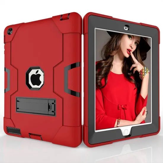 iPad 2/3/4 Tablethoes – Rugged Backcover Hoesjes – Schokbestendig – Standfunctie Kickstand – Blauw-Tablethoesjes-Ilumina Benelux