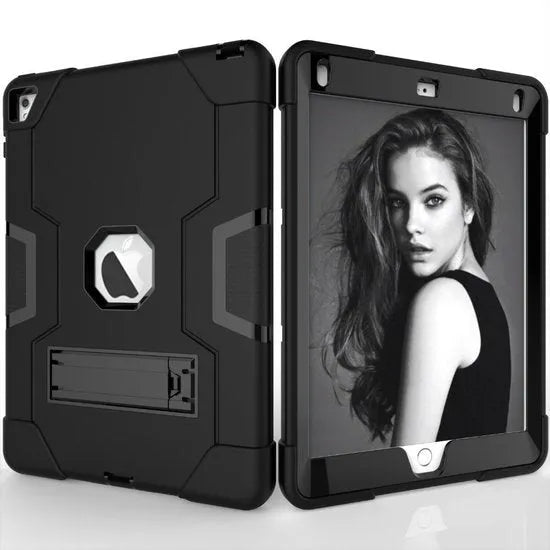 iPad 2/3/4 Tablethoes – Rugged Case Hoesjes – Schokbestendig – Standfunctie Kickstand – Zwart-Tablethoesjes-Ilumina Benelux