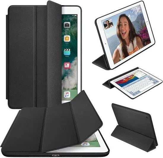 iPad Air 1/2 Hoesjes – Ultraslanke Tri-Fold Smart Cover – Standfunctie – Magnetische Sluiting – Zwart-Tablethoesjes-Ilumina Benelux