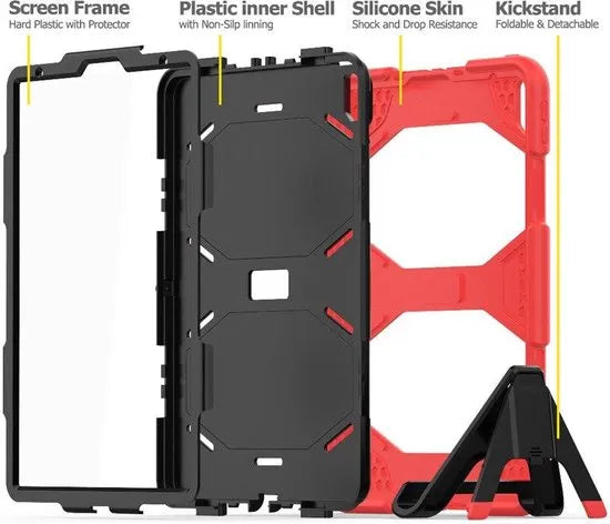 iPad Air 1/2 & iPad 9.7 (2017/2018) Hoesjes – Heavy Duty Tablethoes – Schokbestendig – Standfunctie – Zwart-Tablethoesjes-Ilumina Benelux