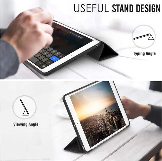 iPad Mini 1/2/3 Tablethoes – Ultraslanke Tri-Fold Smart Cover – Standfunctie – Magneetsluiting – Zwart-Tablethoesjes-Ilumina Benelux