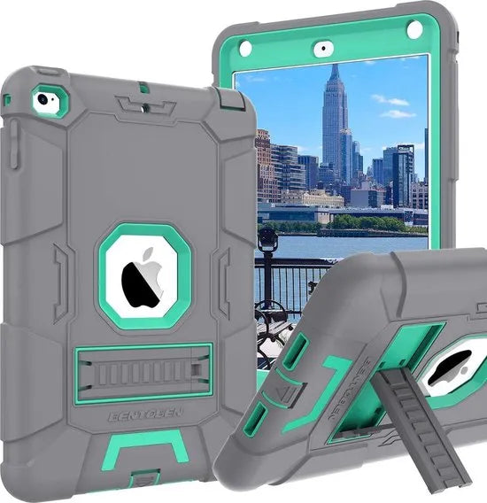 iPad Mini 4/5 Tablethoes – Rugged Backcover Hoesjes – Schokbestendig – Kickstand Standfunctie – Grijs-Tablethoesjes-Ilumina Benelux